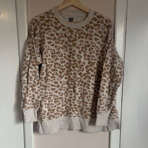 Aerie Beige and Brown Patterned Sweatshirt